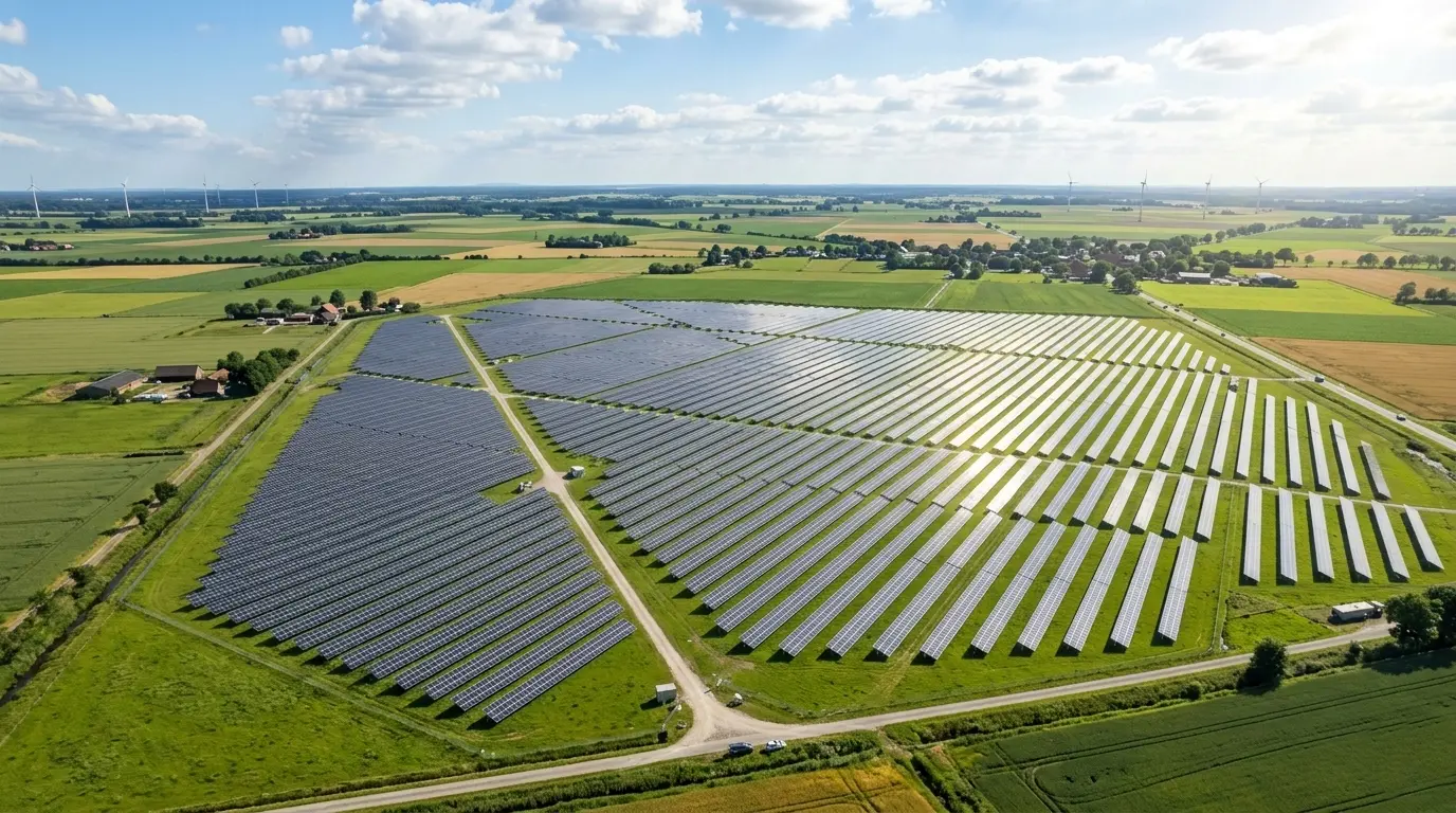 Freiflächen-Solarpark auf landwirtschaftlicher Fläche